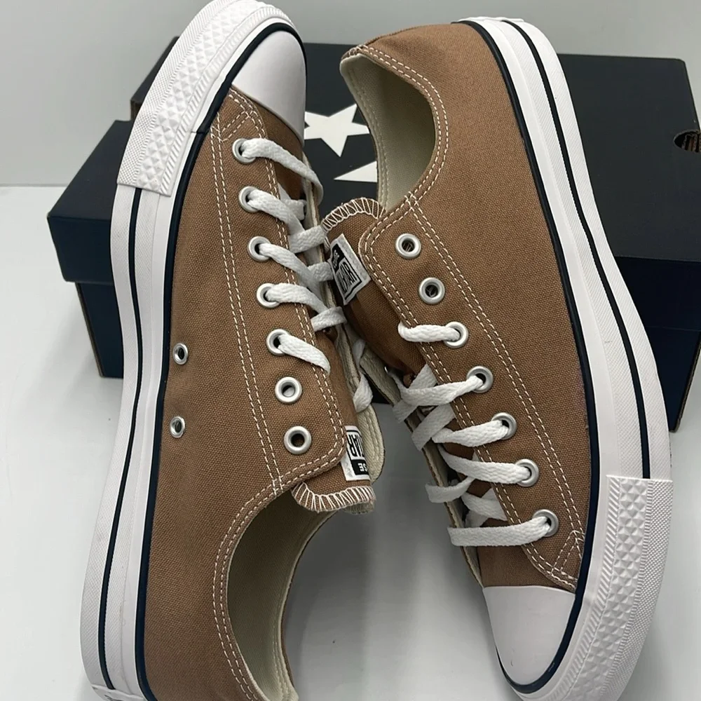 Converse Men’s Brown and White Chuck Taylor All Star Low-Top Sneaker - Hot Tea - Picture 11 of 16